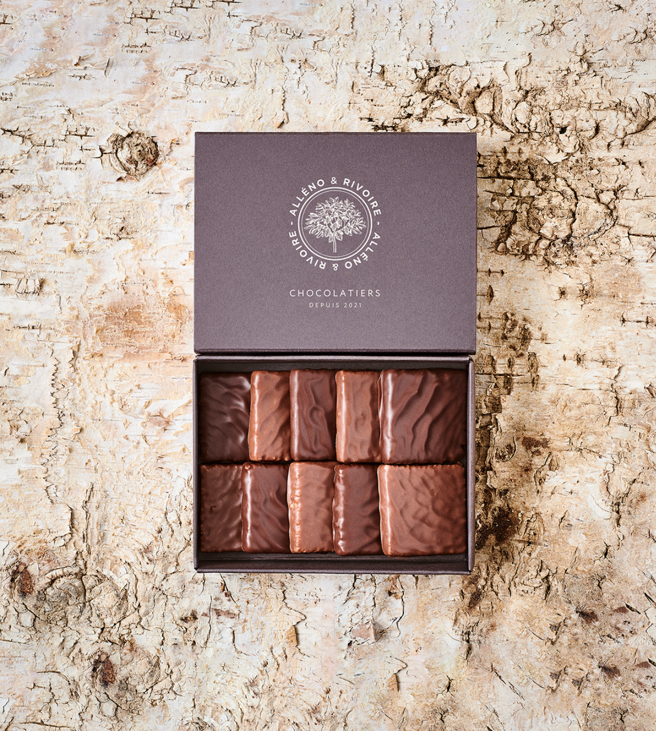 經典雙色酥脆餅乾朱古力 10塊裝 - Les Chocolats de Yannick Alléno