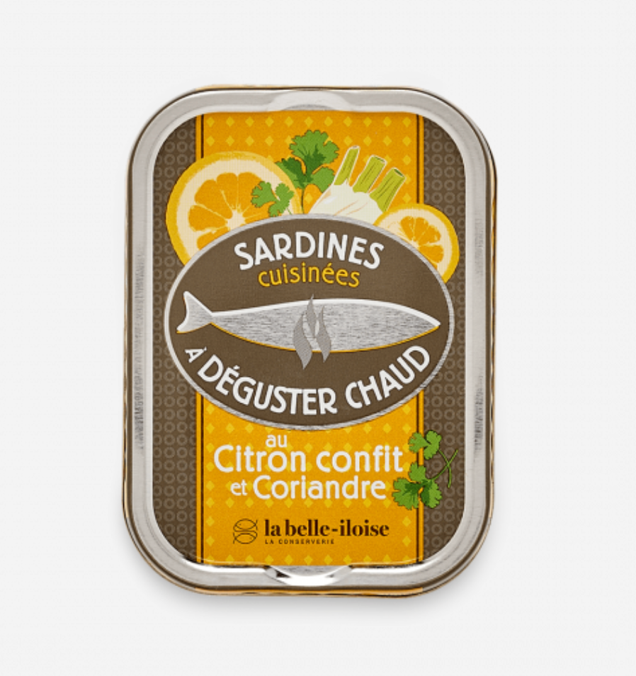 La Belle-Iloise 檸檬芫荽熱食沙甸魚罐頭 - Sardines à Déguster Chaud au Citron Confit et Coriandre