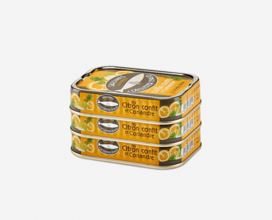 La Belle-Iloise 檸檬芫荽熱食沙甸魚罐頭 - Sardines à Déguster Chaud au Citron Confit et Coriandre